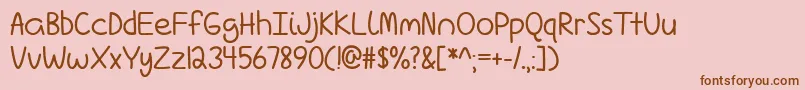 LoveIsComplicatedAgainTtf-fontti – ruskeat fontit vaaleanpunaisella taustalla