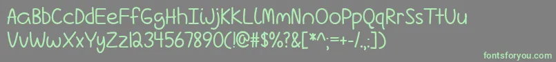 フォントLoveIsComplicatedAgainTtf – 灰色の背景に緑のフォント