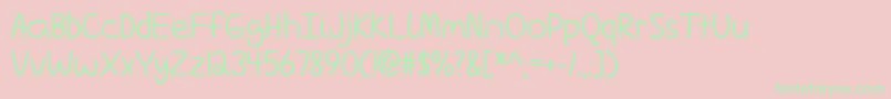 フォントLoveIsComplicatedAgainTtf – ピンクの背景に緑の文字