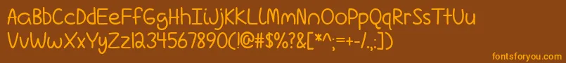 Шрифт LoveIsComplicatedAgainTtf – оранжевые шрифты на коричневом фоне