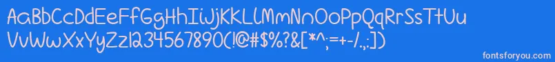 Шрифт LoveIsComplicatedAgainTtf – розовые шрифты на синем фоне