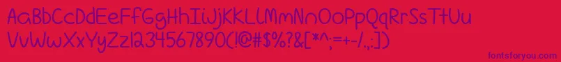 LoveIsComplicatedAgainTtf Font – Purple Fonts on Red Background