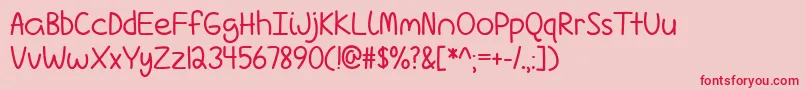 LoveIsComplicatedAgainTtf Font – Red Fonts on Pink Background