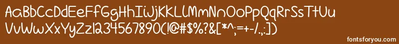 フォントLoveIsComplicatedAgainTtf – 茶色の背景に白い文字