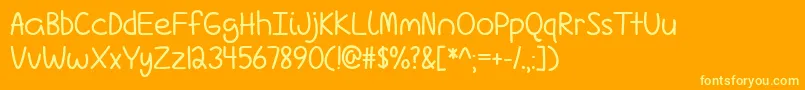 LoveIsComplicatedAgainTtf Font – Yellow Fonts on Orange Background