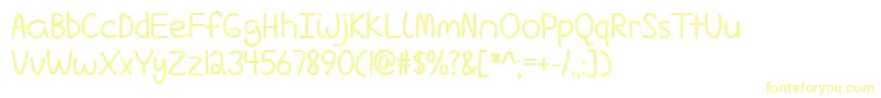 Шрифт LoveIsComplicatedAgainTtf – жёлтые шрифты на белом фоне