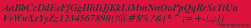 TiempoBoldItalic Font – Black Fonts on Red Background