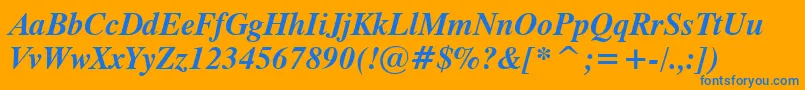 TiempoBoldItalic Font – Blue Fonts on Orange Background