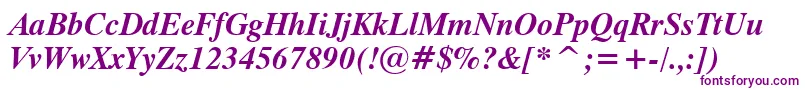 TiempoBoldItalic Font – Purple Fonts on White Background