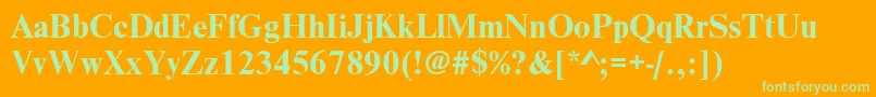 NimbusromdcyBold-Schriftart – Grüne Schriften auf orangefarbenem Hintergrund