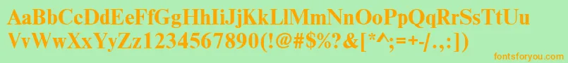 NimbusromdcyBold-Schriftart – Orangefarbene Schriften auf grünem Hintergrund