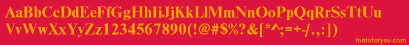 NimbusromdcyBold Font – Orange Fonts on Red Background