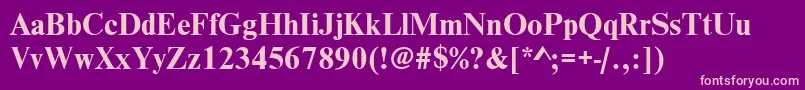 NimbusromdcyBold Font – Pink Fonts on Purple Background