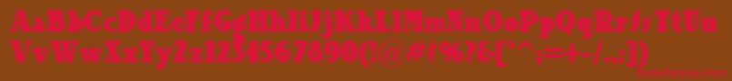 Ourgangnf Font – Red Fonts on Brown Background