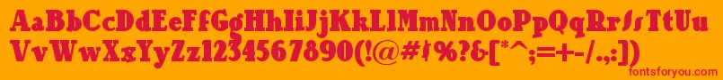 Ourgangnf Font – Red Fonts on Orange Background