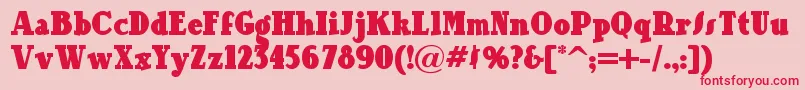 Fonte Ourgangnf – fontes vermelhas em um fundo rosa