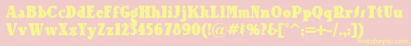 Ourgangnf Font – Yellow Fonts on Pink Background