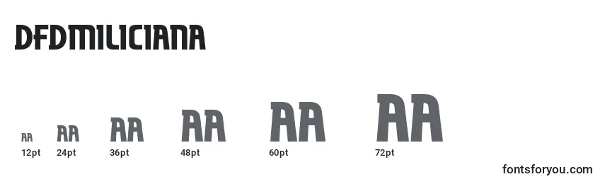Размеры шрифта Dfdmiliciana