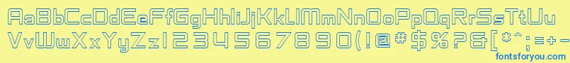 SfChaerilidaeOutline Font – Blue Fonts on Yellow Background