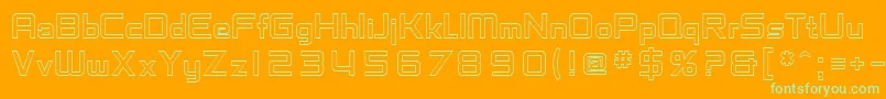 SfChaerilidaeOutline Font – Green Fonts on Orange Background