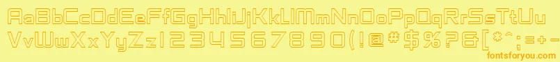 SfChaerilidaeOutline Font – Orange Fonts on Yellow Background