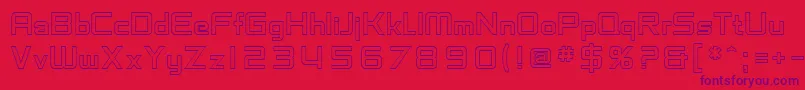 Fonte SfChaerilidaeOutline – fontes roxas em um fundo vermelho