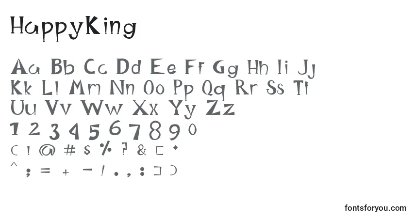 Шрифт HappyKing – алфавит, цифры, специальные символы