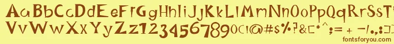 HappyKing Font – Brown Fonts on Yellow Background