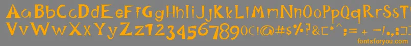 HappyKing Font – Orange Fonts on Gray Background