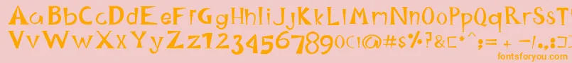Więcej informacji o czcionce HappyKing Czcionka HappyKing – pomarańczowe czcionki na różowym tle