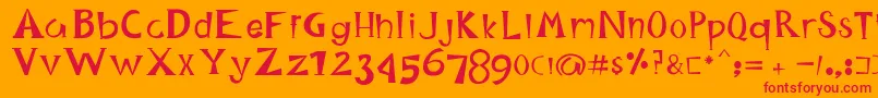 HappyKing Font – Red Fonts on Orange Background