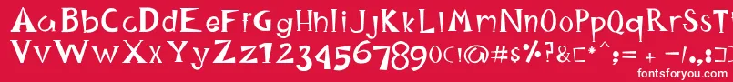 HappyKing Font – White Fonts on Red Background