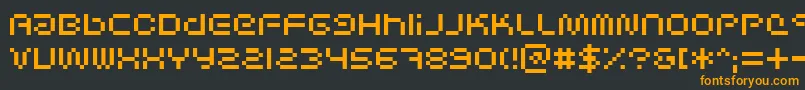 フォントSciFiedBitmap – 黒い背景にオレンジの文字