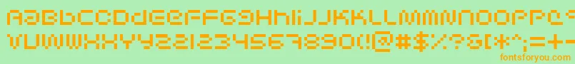 Шрифт SciFiedBitmap – оранжевые шрифты на зелёном фоне