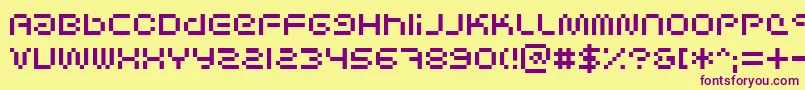 SciFiedBitmap Font – Purple Fonts on Yellow Background