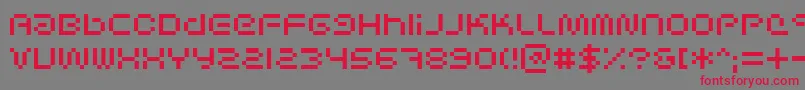 Czcionka SciFiedBitmap – czerwone czcionki na szarym tle