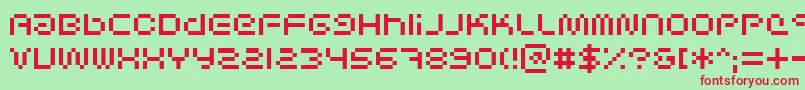 SciFiedBitmap Font – Red Fonts on Green Background
