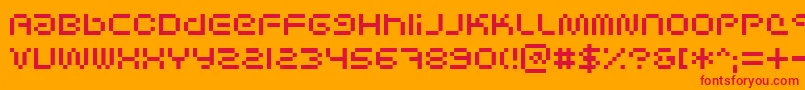 fuente SciFiedBitmap – Fuentes Rojas Sobre Fondo Naranja