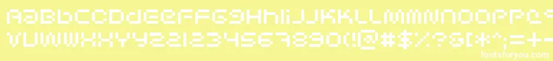 SciFiedBitmap Font – White Fonts on Yellow Background