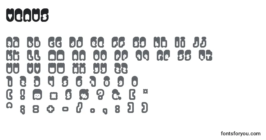 Fuente Venus - alfabeto, números, caracteres especiales