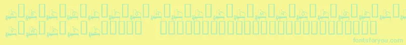 KrPianoMan-Schriftart – Grüne Schriften auf gelbem Hintergrund