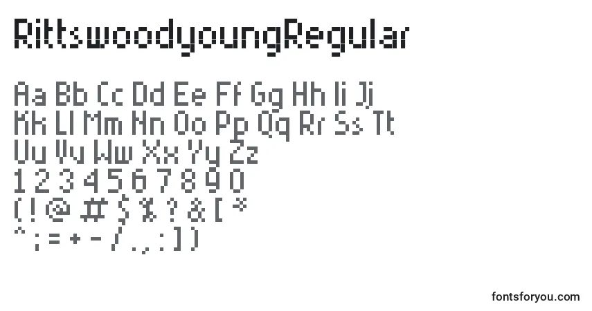 Шрифт RittswoodyoungRegular – алфавит, цифры, специальные символы