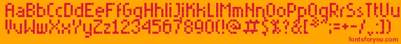 フォントRittswoodyoungRegular – オレンジの背景に赤い文字