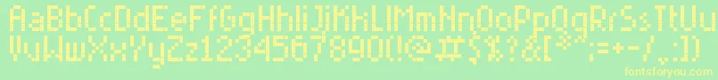 RittswoodyoungRegular Font – Yellow Fonts on Green Background