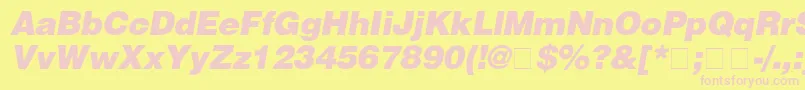 HelveticaBlackitalic Font – Pink Fonts on Yellow Background