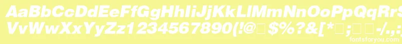 HelveticaBlackitalic Font – White Fonts on Yellow Background