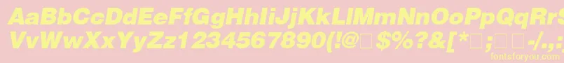 HelveticaBlackitalic Font – Yellow Fonts on Pink Background