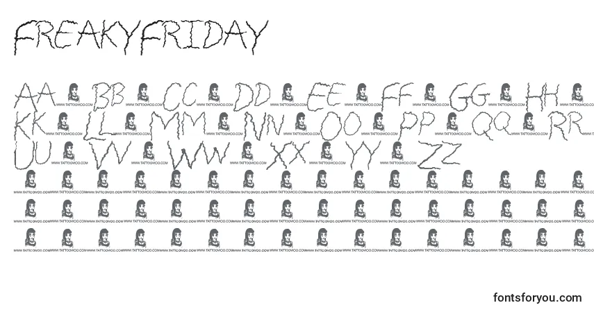 FreakyFriday Font – alphabet, numbers, special characters