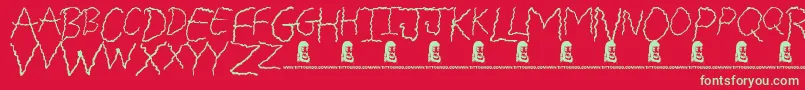 FreakyFriday Font – Green Fonts on Red Background