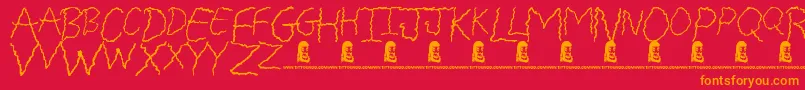FreakyFriday Font – Orange Fonts on Red Background